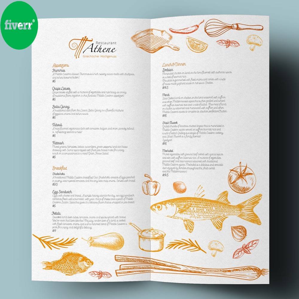 Creative Food Menu & Restaurant Menu Design