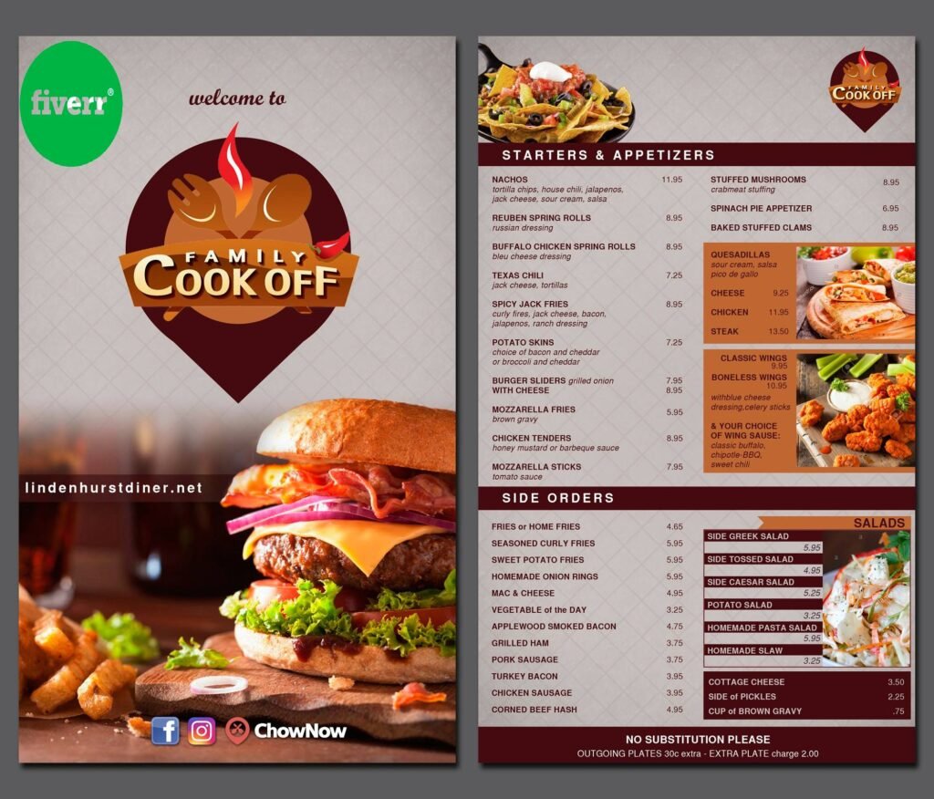 Creative Food Menu & Restaurant Menu Design