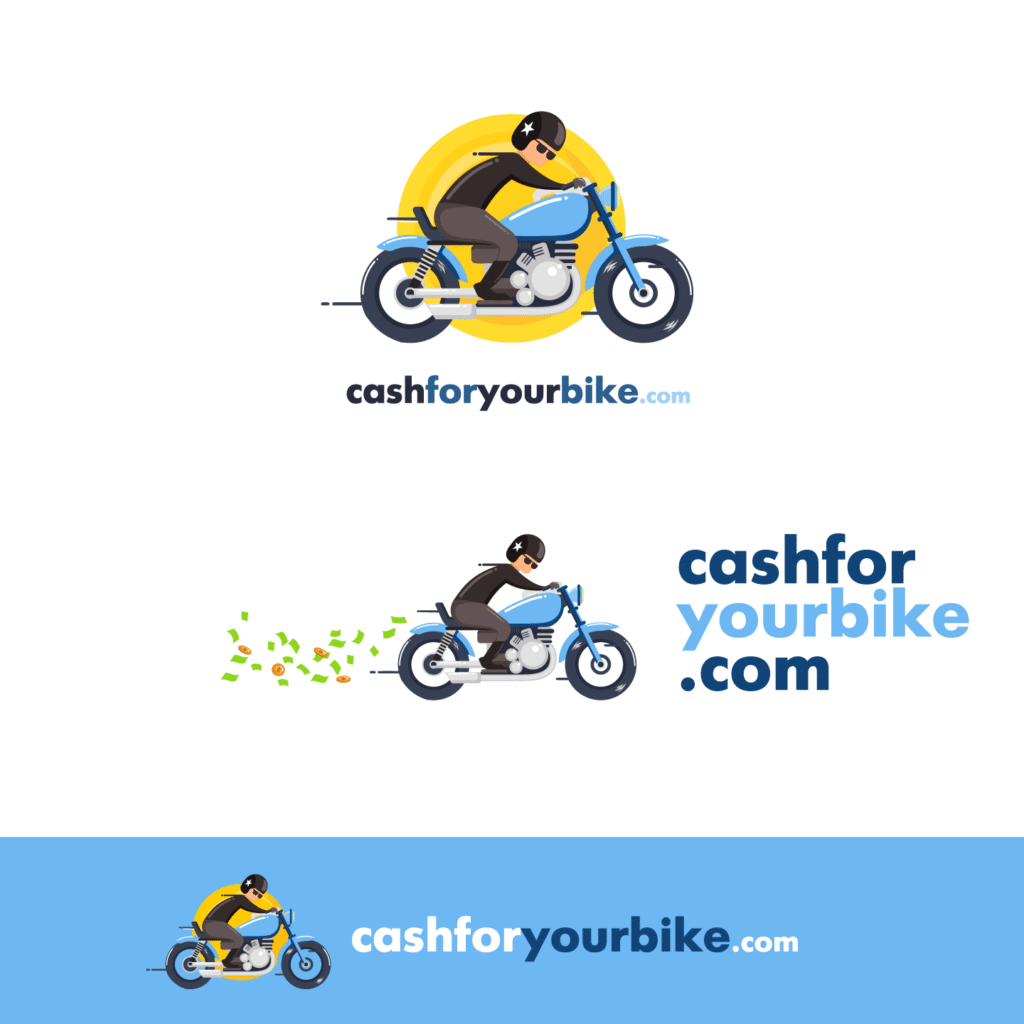 Bike shop, cycling club, rental service, mountain biking brand, delivery service, or apparel store, a colorful logo