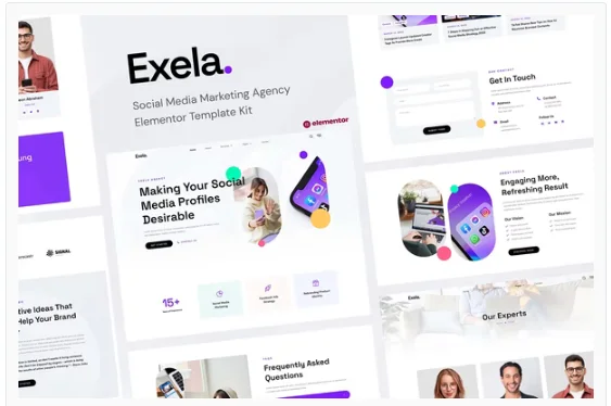 Exela – Social Media Marketing Agency Elementor Template Kit