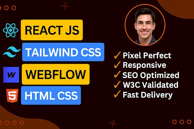 I will convert figma to html, xd to html, responsive tailwind css