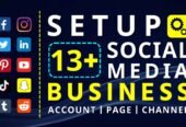 I will create and set up facebook business page, instagram, and all social media accounts