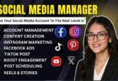 I will be your social media marketing manager and content creator
