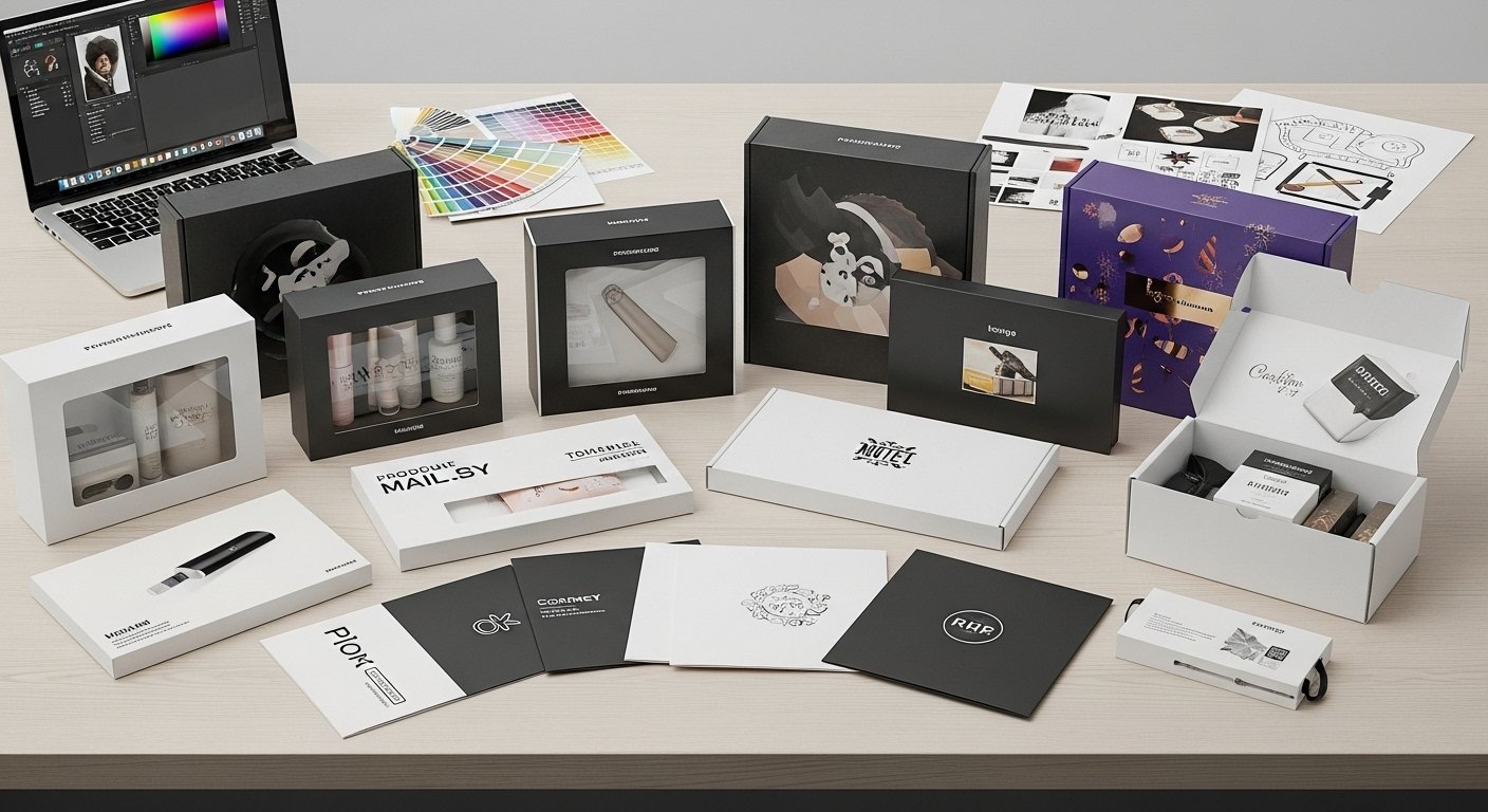 I will create professional packaging designs for product boxes, mailers, and subscription boxes