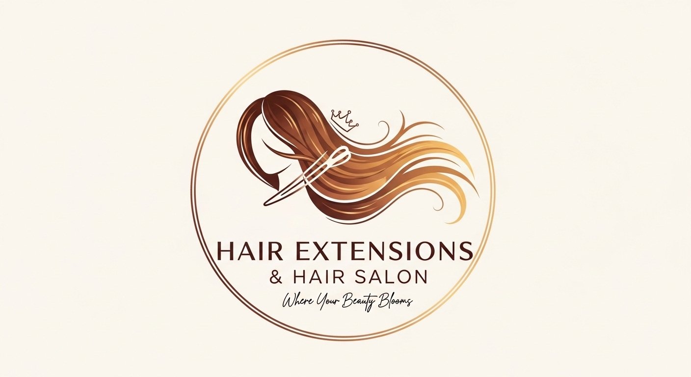 Professional Hair Extensions Salon Logo Design Branding Creative Identity Solution