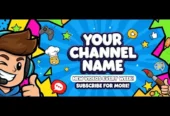 Cartoon YouTube Banner Design in Any Style for Channels